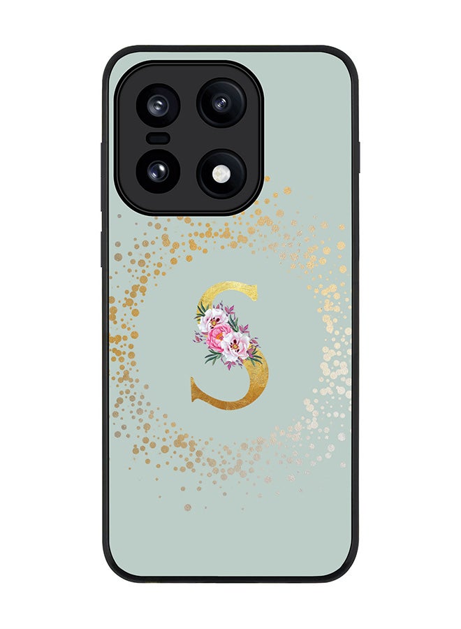 For OnePlus 15 Case,Slim fit Camera Protection, Shockproof Thin Phone cover  - Custom Monogram Floral - S  (Light Grey )